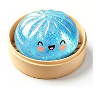 Giant Dumpling Squishies Toy, Mystery Color Decor Squishies, Cute Healing Smiley Face Toy, Cute Soft Glitter Calming Toy for Relaxation, Home Office (Ice blue)