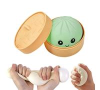 Giant Dumpling Squishy, 2026 New Squishy Dumplings with Steamer Box, Stress & Anxiety Relief Bao Bun for Gifts (Green,B)