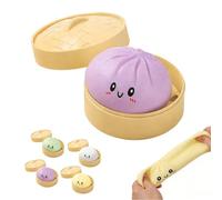 Giant Dumpling Squishy, 4 Inch Jumbo Dumpling Stress Ball, Rainbow Dumplings Fidget Buns Bao, Soft Squeeze Fidget Toy for Anxiety Relief, for Adults, Autism, Stress Relief (Purple)