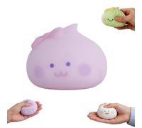 Giant Dumpling Squishy, 4 Inch Jumbo Dumpling Stress Ball, Rainbow Dumplings Fidget Buns Bao, Soft Squeeze Fidget Toy for Anxiety Relief, for Adults, Autism, Stress Relief (B-purple)