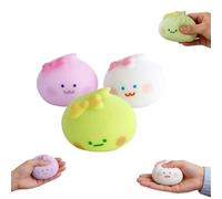 Giant Dumpling Squishy, 4 Inch Jumbo Dumpling Stress Ball, Rainbow Dumplings Fidget Buns Bao, Soft Squeeze Fidget Toy for Anxiety Relief, for Adults, Autism, Stress Relief (3pc)