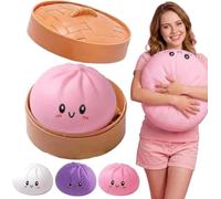 Giant Dumpling Squishy, Big Jumbo Dumpling Squishy Large Huge Mega Dumplings Big Size 10 Inch Rainbow Dumplings Stress Ball Soft Slow Rising Stress Relief Fidget For Adults (25cm Pink)