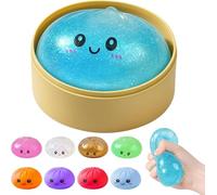 Giant Dumpling Squishy,Colorful Dumpling Stress Fidget,Glitter Dumplings Squishies Toy,Stress Relief Squishy Toys,Cute Soft Glitter Calming for Relaxation Adults