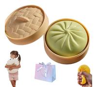 Giant Dumpling Squishy, Colorful Giant Glitter Dumpling Squishy Toy, 2026 New Jumbo Dumplings Stress Ball, Dumplings Squishys Large with Steamer Box, Anxiety Relief Fidget Toy (small a)