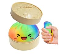 Giant Dumpling Squishy, Colorful Squishy Dumpling, Dumplings Toy with Steamer Box, Soft Squishys Dumplings for Office Relax, Home Calm & Gifting to Teens & Adults