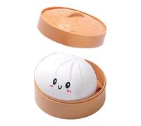 Giant Dumpling Squishy, Cute Anxiety Relief Fidget Toy, Jumbo Squishy Toy with Steamer Box, Soft Squeeze Decompression Dough for Adults and Kids (White)