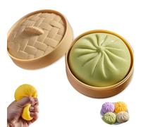 Giant Dumpling Squishy, Dumpling Squishy,Emotional Support Dumplings, 3.9 In Jumbo Dumplings Squishys Toy With Steamer Box, for Adults & Kids (Green)