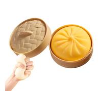 Giant Dumpling Squishy, Dumpling Squishy Large Slow-Rising Toy, Mega Glitter Stress Relief Fidget, Soft Squeeze Sensory Decompression Dough (Yellow,2PCS)