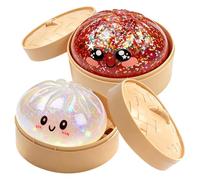 Giant Dumpling Squishy, Dumpling Squishy Toy, 2 Pcs Giant Dumplings Toy with Steamer Box, Soft Mystery Dumplings Squeeze Dough Hand Fidget Toys, Funny Slow-Rise Stress Toys-4