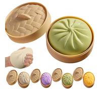 Giant Dumpling Squishy, Dumpling Stress Toy with Steamer Box - Soft Slow Rebound Squishy, Simulated Food Large Decompression Squeeze Toys for Kids & Adults Anxiety Relief (Green)