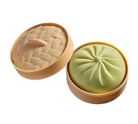 Giant Dumpling Squishy, Giant Glitter Dumpling, Jumbo Dumplings Squishy with Steamer Box (Green)