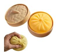 Giant Dumpling Squishy, Giant Glitter Dumpling,large Steamed Bun Squashable Toy,realistic Steamed Bun Toy,stress-relieving Squashable Buns, Sensory Ball For Adults And Children (Yellow)