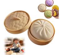 Giant Dumpling Squishy, Giant Squishy Dumpling, Giant Mystery Dumpling Squishy, Mega Rainbow Dumplings, Large Stress Relief Sensory Ball for Adults & Kids, Anxiety Relief Fidget Toy (White)