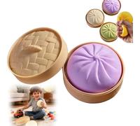 Giant Dumpling Squishy, Giant Squishy Dumpling, Giant Mystery Dumpling Squishy, Mega Rainbow Dumplings, Large Stress Relief Sensory Ball for Adults & Kids, Anxiety Relief Fidget Toy (Purple)