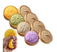 Giant Dumpling Squishy, Jumbo Dumpling Squishy Toy with Steamer Box, Anxiety Relief Fidget Toy, Suitable for All Age Groups (All)