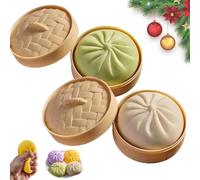 Giant Dumpling Squishy, Jumbo Dumpling Squishy Toy with Steamer Box, Giant Glitter Dumpling Stress Toy Ball, Decompression Squeeze Toys, for Anxiety Relief, for Kids and Adults (2pcs-A)