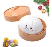 Giant Dumpling Squishy, Jumbo Dumpling Squishy Toy with Steamer Box, Giant Glitter Dumpling Stress Toy Ball, Decompression Squeeze Toys, for Anxiety Relief, for Kids and Adults (Large*a)