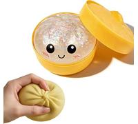 Giant Dumpling Squishy, Jumbo Dumpling Squishy Toy With Steamer Box,Squishy Soft Squeeze Decompression Buns,Anxiety Relief Toy,Elastic Toys for Adults and Kid (Transparent white)
