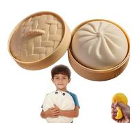 Giant Dumpling Squishy, Jumbo Dumpling Squishy with Steamer Box, Jumbo Dumplings Stress Ball, Large Decompression Squeeze Toys, for Anxiety Relief, for Kids and Adults (Small-D)