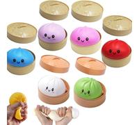 Giant Dumpling Squishy, Jumbo Rainbow Dumpling Stress Ball for Kids & Adults, Extra Large Soft Slow-Rising Dumplings for Anxiety Relief, Sensory Fidget Dough Toy, Decompression (5pcs-upgraded)