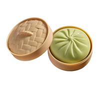 Giant Dumpling Squishy, Large Steamed Bun Sensory Squeeze Toy, Soft Slow-Rising Squishy Dumplings, Soft Squeeze Decompres Dough with Steamer Box Stress Relief Sensory Ball for Adults & Kids