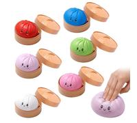 Giant Dumpling Squishy,Mega Dumplings Toy with Steamer Box,Colorful Squishy Dumpling,Squeeze Dough Hand Fidget Toys,Stress Relief Sensory Ball,Soft Squeeze Decompression Dough Fidget Toys (6pcs)