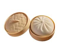 Giant Dumpling Squishy,Mega Rainbow Dumplings Fidget,Squeeze Dough Ball Stress Relief Hand Toy, Slow-Rising Sensory Decompression Dumplings,Bun with Food Steamer Stretchy Desk Toys (white)