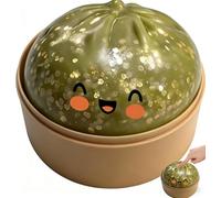 Giant Dumpling Squishy, New Colorful Dumpling Stress Fidget, Glitter Dumplings Squishies Toy, Stress Relief Squishy Toys, Cute Soft Glitter Calming for Relaxation , With steamer box to relieve anxiety