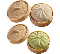 Giant Dumpling Squishy - Soft Squeeze Decompression Dough, Jumbo Dumpling Squishy with Steamer Box, Anxiety Relief Fidget Toy, Large Stress Relief Sensory Ball for Everyone (Green+White)