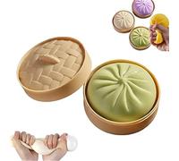Giant Dumpling Squishy - Soft Squeeze Decompression Dough, Jumbo Dumpling Squishy with Steamer Box, Anxiety Relief Fidget Toy, Large Stress Relief Sensory Ball for Everyone (Green)