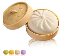Giant Dumpling Squishy Surprise - Jumbo Slow Rising Steamed Dumpling Stress Toy for Kids & Adults, Extra Large Squishy Dumpling Toy for Anxiety Relief & Sensory Fidget Fun (White)