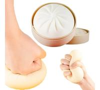 Giant Dumpling Squishy Toy, Jumbo Mystery Stress Ball, Soft Sensory Fidget Tool for Kids & Adults (WHITE)