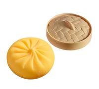 Giant Dumpling Squishy Toy, Large Squishy Dumpling Toy With Steamer, Giant Glitter Dumplings Stress Toys, Dumplings Squishys Stress Ball, Soft Squeeze Dough Hand Fidget Toys For Kids, Adults(Yellow)
