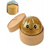 Giant Dumpling Squishy with Steamer Box, Slow-Rebound Fidget Toy 3.94in，Gold