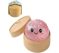 Giant Dumpling Squishy with Steamer Box, Slow-Rebound Fidget Toy 3.94in，Pink