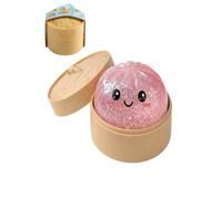 Giant Dumpling Squishy with Steamer Box, Slow-Rebound Fidget Toy 3.94in (Pink)