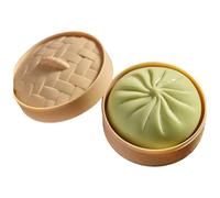 Giant Dumpling Squishy with Steamer Box, Soft Giant Dumpling Fidget Mystery Bao Bun Ball Jumbo Large Squeeze Dough for Adults Birthday Holiday Present (Green)