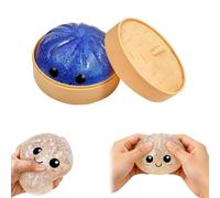Giant Dumpling Squishys, Glitter Dumpling Squishy, Colorful Dumplings Stress Fidget, Anxiety Relief Fidget, Sensory Stress Ball Squeeze Toys for Kids & Adults (Blue)