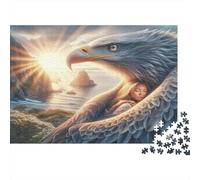 Giant Eagle Protecting Chick 1000 Piece Jigsaw Puzzle Paper for Adults Sunrise Mountain Landscape Puzzle Game for Family Relaxation Focus Gift 52x38cm/1000pcs