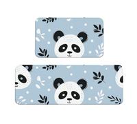 Giant Eared Plant Giant Panda Rug Cushioned Kitchen Rugs Sets Of 2 Comfort Standing Mat For Home Decor Sink,Kitchen Mats For Floor Non Slip Washable ，Laundr 17"X47"+17"X30"