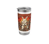 Giant Easter Rabbit City Destruction Retro Art Stainless Steel Insulated Tumbler