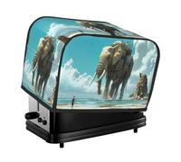 Giant Elephant By The Seaside Toaster Cover 2 Slice Kitchen Small Appliance Covers With Pockets Dust And Fingerprint Protectio
