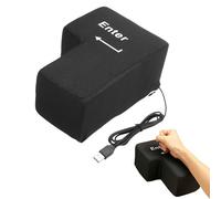 Giant Enter Key Pillow, Giant Enter Button Usb Input Key Pillow, Antistress Enter Key Punch, Big Usb Enter Button Stress Relief Vent Tools Office Decompression (Black)