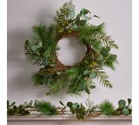 Giant Eucalyptus Door Wreath Spring Wreath 50Cm With Garland 1.8M