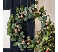Giant Eucalyptus Sparkle Festive Decor Autumn-Winter Wreath Front Door Christmas Wreath 55Cm