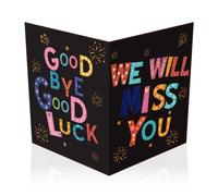 Giant Farewell Greeting Card, A4-28x44cm Large Good Luck Signature Card with Envelope Funny Congratulations New Job We Will Miss You Goodbye Card for Colleague Coworkers Men Women