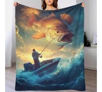 Giant Fish Catch Hospital Blanket Luxury Daughter Blanket for Sofa/Couch/Bed Throw Boyfriend 60x80inch(150x200cm)