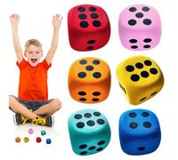 Giant Foam Dice - 6X Big Foam Dice 1.5 Inches | Classroom Teaching Aid for Age 3+ Rounded Edge Toy for Kids Boys Girls School Camping Family Home Travel