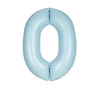 Giant Foil Number 0 Balloon - 86 cm - Matte Baby Blue