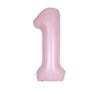 Giant Foil Number 1 Balloon - 86 cm - Matte Baby Pink